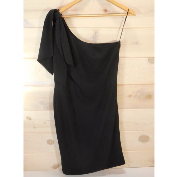 Dress The Population size XL Tiffany Black One Shoulder Sheath Midi Dress - Picture 2 of 11